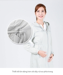 Áo khoác chống nắng nữ UV100 Suptex-Cool AL21016 dây kéo cao che mặt