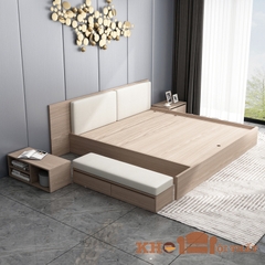 Giường ngủ hiện đại bằng gỗ cho gia đình GNG-03