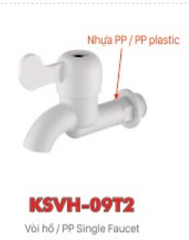 Vòi hồ nước lạnh KSN nhựa PP KSVH-09T2