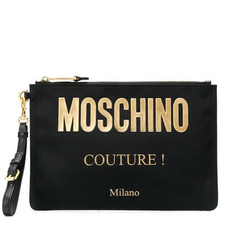 Túi Moschino Logo Clutch Bag Màu Đen