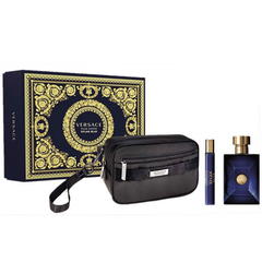 Giftset Versace Pour Homme Dylan Blue ( Edt 100ml & EDT 10ml & Travel Bag )