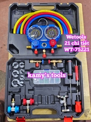 Bộ đồng hồ nạp ga lạnh điều hòa ô tô R134A R410A R22 R404A Wetools 21 chi tiết WT-75221