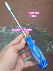 1450-08 Tua vít cán vặn ốc đầu tuýp lục giác Kingtony 8mm thân dài 125mm luôn cán 235mm