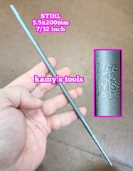 Giũa dũa tròn mài lưỡi cưa xích 5.5mm 7/32 inch STIHL dài 200mm