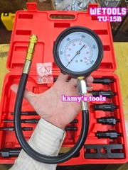 Thiết bị đồng hồ đo kiểm tra áp suất nén xilanh động cơ dầu diesel xe tải TU-15B Wetools 16 chi tiết WT-33515B