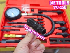 Thiết bị đồng hồ đo kiểm tra áp suất nén xilanh động cơ dầu diesel xe tải TU-15B Wetools 16 chi tiết WT-33515B