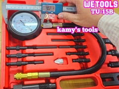 Thiết bị đồng hồ đo kiểm tra áp suất nén xilanh động cơ dầu diesel xe tải TU-15B Wetools 16 chi tiết WT-33515B