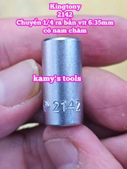 Đầu chuyển 1/4 inch sang bắn vít 6.35mm Kingtony model 2142 có nam châm