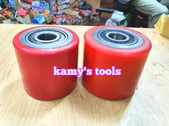 Bánh xe nâng tay PU đỏ 68x73, 70x80 bán lẻ từng cái