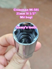 Tuýp mở bugi có ron cao su 1/2 inch 21mm Crossman 96-581 dài 65mm 6 cạnh