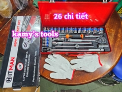 Bộ tuýp đầu khẩu 26 tiết 1/2 inch lục giác 8-32mm Hitman