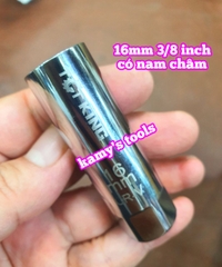 Đầu tuýp tháo mở Bugi có nam châm 12 cạnh 3/8 inch cao cấp 14mm 16mm cao cấp, tuýp mở bugi có từ tính