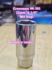 Tuýp mở bugi có ron cao su 3/8 inch 21mm Crossman 96-381 dài 65mm 6 cạnh