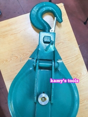 Ròng rọc đơn 5 tấn, puly sắt đơn 5 tấn 10 inch 250mm, puly 1 rãnh 5 tấn