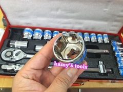 Bộ tuýp đầu khẩu 24 chi tiết 1/2 inch lục giác 8-32mm tặng kèm đôi bao tay