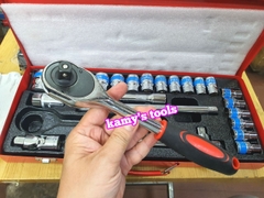 Bộ tuýp đầu khẩu 24 chi tiết 1/2 inch lục giác 8-32mm tặng kèm đôi bao tay