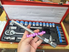 Bộ tuýp đầu khẩu 24 chi tiết 1/2 inch lục giác 8-32mm tặng kèm đôi bao tay