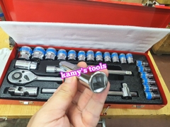 Bộ tuýp đầu khẩu 24 chi tiết 1/2 inch lục giác 8-32mm tặng kèm đôi bao tay