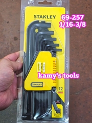 Bộ lục giác hệ inch 12 chi tiết stanley 69-257 1/16-3/8 inch