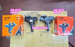 Ê tô kẹp bàn mâm xoay 360 độ hàm rộng 50mm 60mm Asaki Ak-6276 và Ak-6275