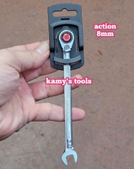 Cờ lê vòng miệng tự động 8mm Action dài 137mm