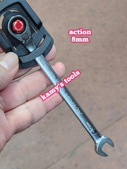 Cờ lê vòng miệng tự động 8mm Action dài 137mm