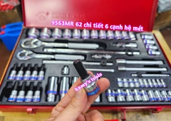 Bộ tuýp 1/4 3/8 1/2 inch Kingtony model 9563MR 62 chi tiết 6 cạnh hệ mét
