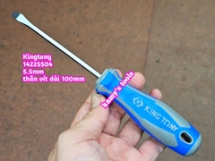 Tua vít dẹp cán cao su 5.5mm dài 100mm Kingtony model 14225504