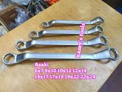 Cờ lê 2 đầu vòng Asaki 6x7 8x10 10x12 12x14 14x17 17x19 19x22 22x24 AK-7473 AK-7474 AK-7476 AK-7478 AK-7481 AK-7483 AK-7485 AK-7487 hai đầu vòng