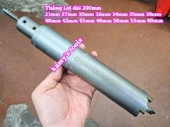 Mũi khoan rút lõi xuyên tường dài 200mm Thắng Lợi 21mm 27mm 30mm 32mm 34mm 35mm 36mm 40mm 42mm 45mm 46mm 50mm 55mm 60mm