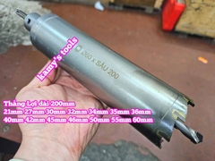 Mũi khoan rút lõi xuyên tường dài 200mm Thắng Lợi 21mm 27mm 30mm 32mm 34mm 35mm 36mm 40mm 42mm 45mm 46mm 50mm 55mm 60mm