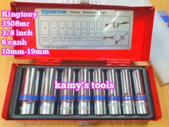 Bộ tuýp 3/8 inch dài 8 chi tiết 6 cạnh Kingtony 3508MR 10mm-19mm