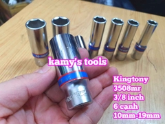 Bộ tuýp 3/8 inch dài 8 chi tiết 6 cạnh Kingtony 3508MR 10mm-19mm