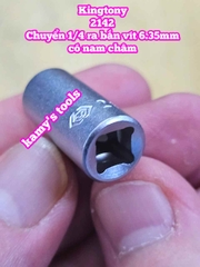 Đầu chuyển 1/4 inch sang bắn vít 6.35mm Kingtony model 2142 có nam châm
