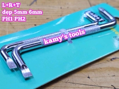 Bộ Tua Vít 2 Đầu Chữ Z L+R+T dẹp 5mm 6mm PH1 PH2