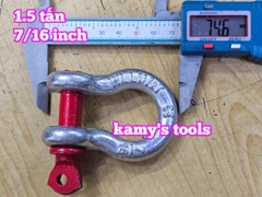 Ma ní omega chốt vặn ren 1.5 tấn 7/16 inch đường kính ty ren 12mm