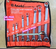 Bộ cờ lê 2 đầu vòng Asaki AK-7514 8 chi tiết 6-24mm