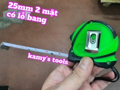 Thước cuộn 5m bản 25mm winshine vỏ bọc cao su 2 mặt có lỗ bang, thước kéo 5m, thước rút 5m