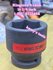 1-3/8 1-7/16 1-1/2 1-9/16 1-5/8 đầu tuýp khẩu lỗ 3/4 inch 6 cạnh Kingtony 653544S 653546S 653548S 653550S 653552S