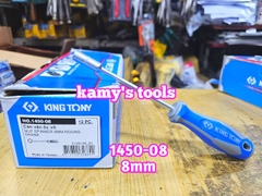 1450-08 Tua vít cán vặn ốc đầu tuýp lục giác Kingtony 8mm thân dài 125mm luôn cán 235mm