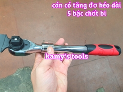 Cần siết tự động 1/2 inch Hotssman 72 răng cán có tăng đơ kéo dài 5 bậc chốt bi