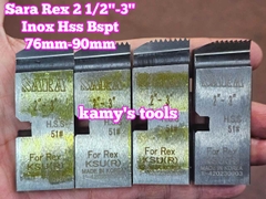 Dao tiện ren ống inox BSPT Rex hiệu Sara 2-3 inch ren ống 76-90mm