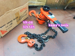 Pa lăng xích lắc tay Nitto 3/4 tấn (0.75 tấn) 1.5m (1.5 mét) VR-08 cao cấp