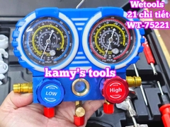 Bộ đồng hồ nạp ga lạnh điều hòa ô tô R134A R410A R22 R404A Wetools 21 chi tiết WT-75221