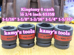 1-1/16 1-1/8 1-3/16 1-1/4 1-5/16 đầu tuýp khẩu lỗ 3/4 inch 6 cạnh Kingtony 653534S 653536S 653538S 653540S 653542S