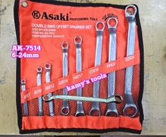 Bộ cờ lê 2 đầu vòng Asaki AK-7514 8 chi tiết 6-24mm