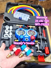 Bộ đồng hồ nạp ga lạnh điều hòa ô tô R134A R410A R22 R404A Wetools 21 chi tiết WT-75221