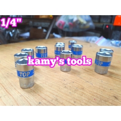 Đầu tuýp đầu khẩu ngắn 1/4 inch lục giác TOP chính hãng 5mm 6mm 7mm 8mm 9mm 10mm 11mm 12mm 13mm 14mm (lẻ từng cục)