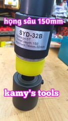 Dụng cụ đột lỗ tôn thủy lực đục lỗ thang máng cáp máng điên SYD-32B với 6 bộ khuôn đột 18-32mm họng sâu 150mm