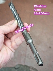 Mũi khoan bê tông chuôi gài SDS-PLUS 4 me Weshine 18mm 18x260mm WS-341826